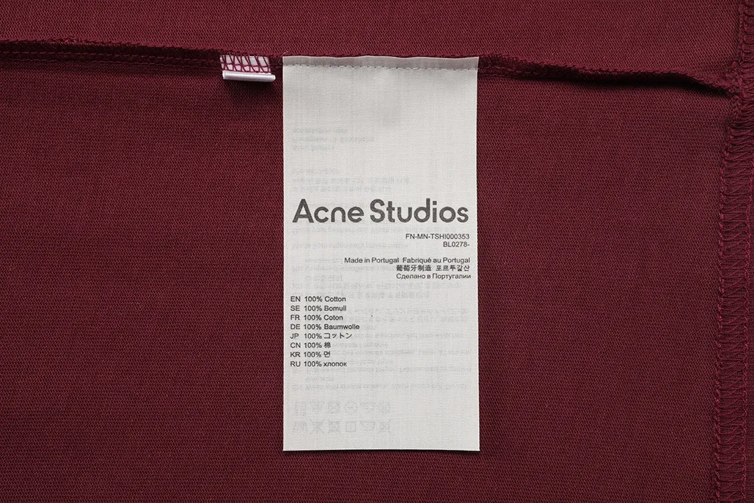 Acne Studios 2026 New Arrival logo Same Style t 100％ 32 ： Size：XS S M L